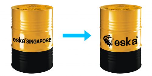 dầu nhớt nhập khẩu ESKA SINGAPORE thay đổi nhận diện thương hiệu đính kèm Logo